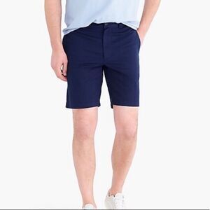 NWT J. Crew Flat Front Chino Gramercy Shorts Men's Sz 31W Navy Blue Summer Prepp